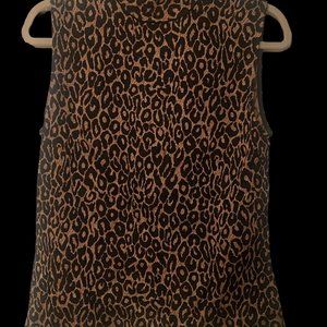 ST JOHN LEOPARD PRINT SLEEVELESS TOP